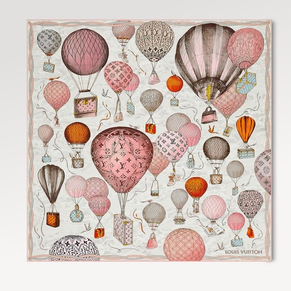 SOLD!!! NOT FOR SALE! Louis Vuitton Up Up and Away Square 90 Silk Scarf New - Picture 5 of 5